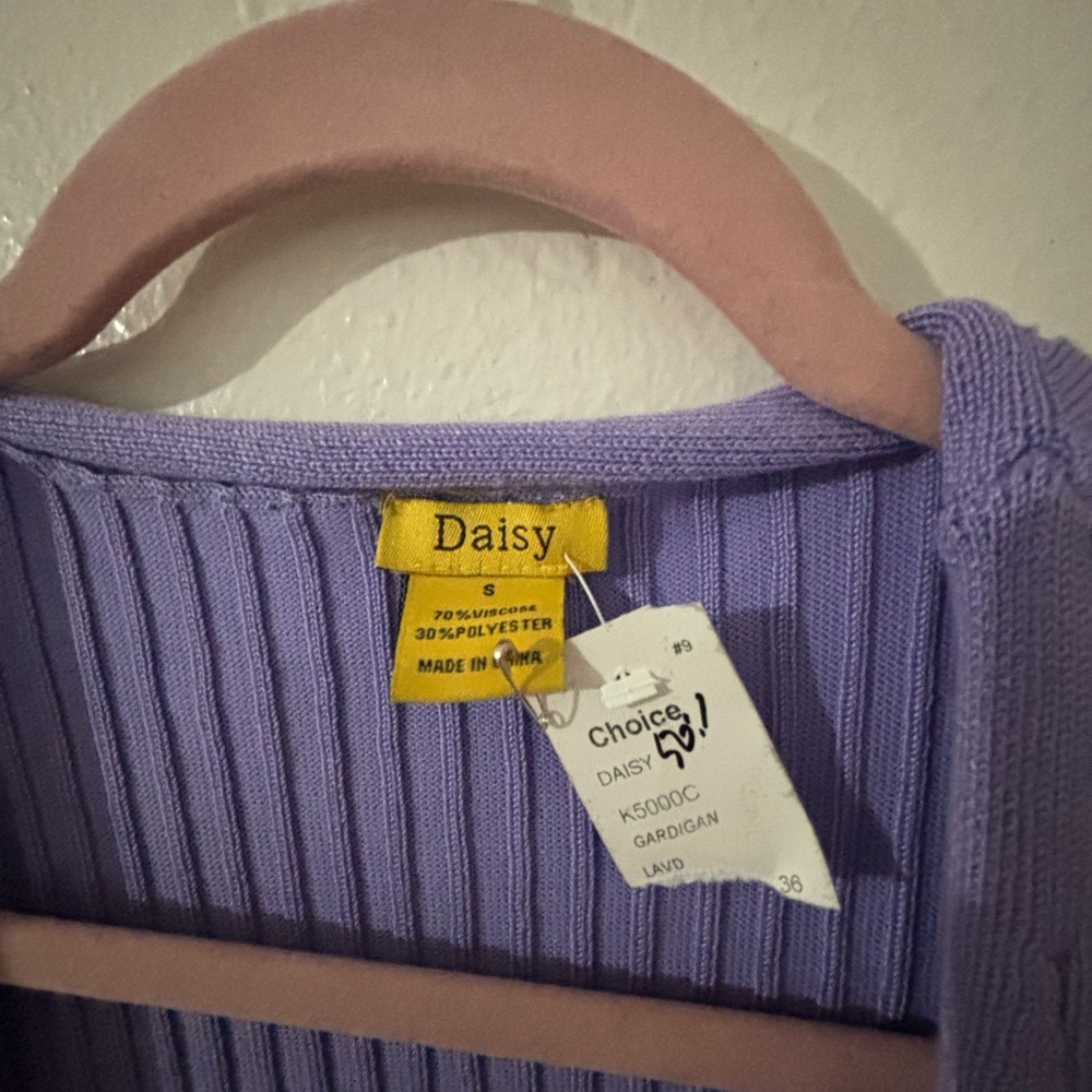 Daisy Lavender Ribbed Cardigan - Picture 11 of 12